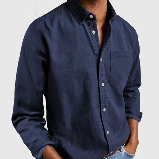 Liam - Heren overhemd Denim 0