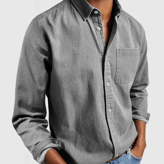 Liam - Heren overhemd Denim 1