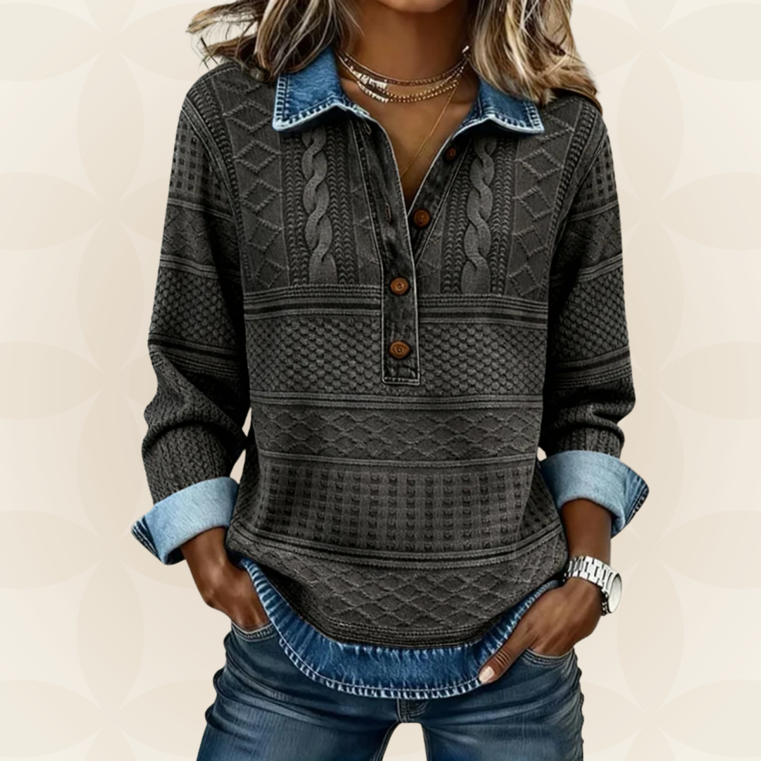 Livia – Top met kraag en knoopsluiting 3