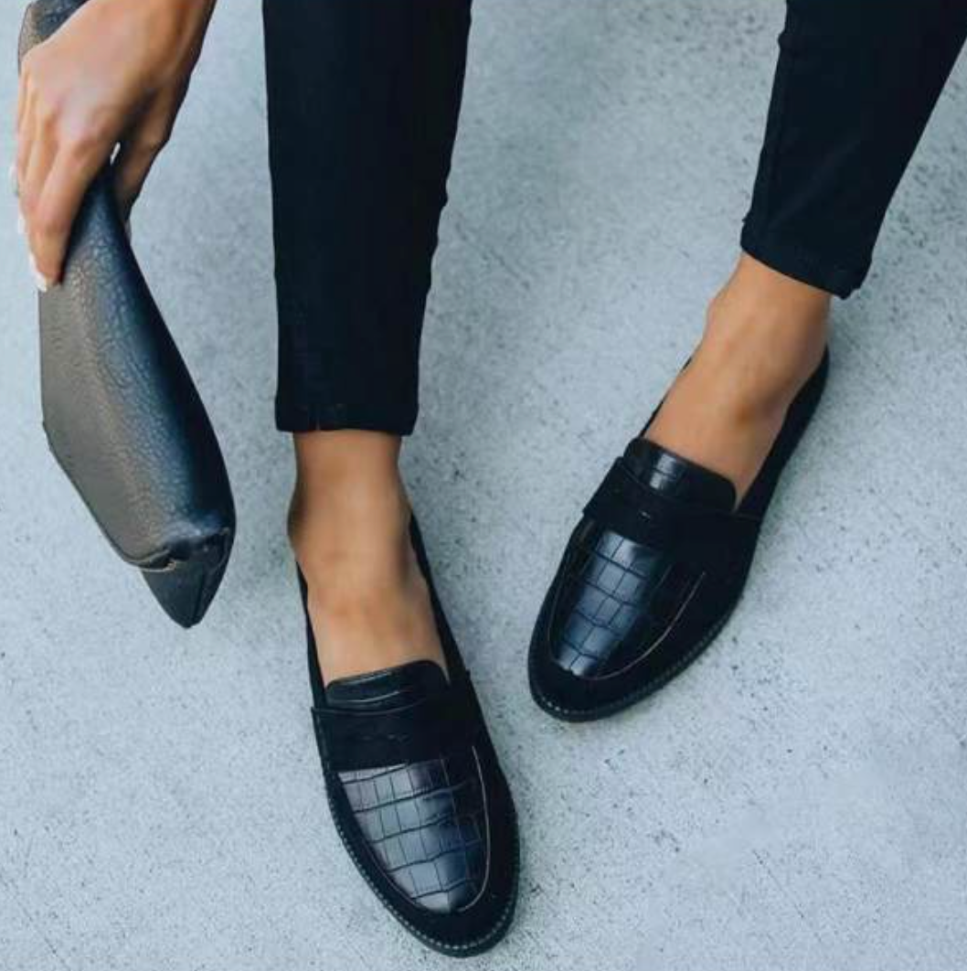 Loafer Damen | Schicker Krokoprint & Zeitloses Schwarzes Design 4