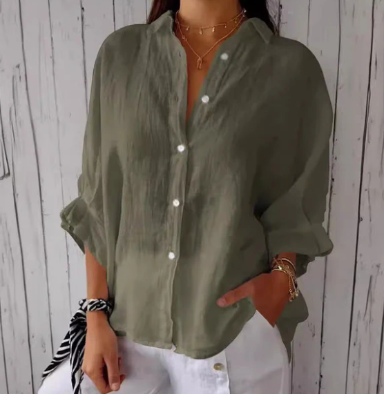 Lockere Knopfbluse Damen - Roosje 5