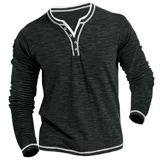 Long Sleeve Shirt Heren | V-hals & Verzorgde Look