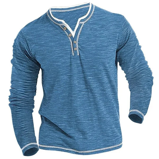 Long Sleeve Shirt Heren | V-hals & Verzorgde Look