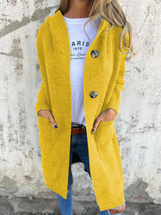 Longline Cardigan Damen | Schlankmachender Schnitt mit Kapuze