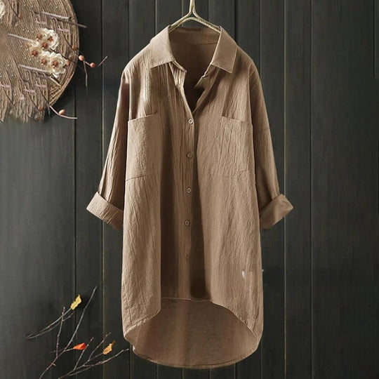 Losvallende Blouse Dames | Oversized Pasvorm & Verlengde Achterkant