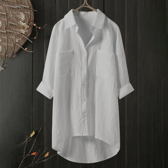 Losvallende Blouse Dames | Oversized Pasvorm & Verlengde Achterkant