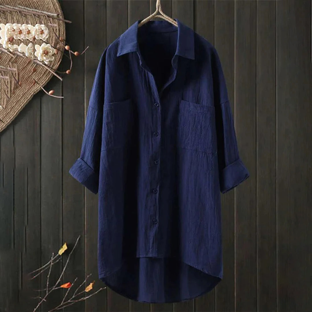 Losvallende Blouse Dames | Oversized Pasvorm & Verlengde Achterkant
