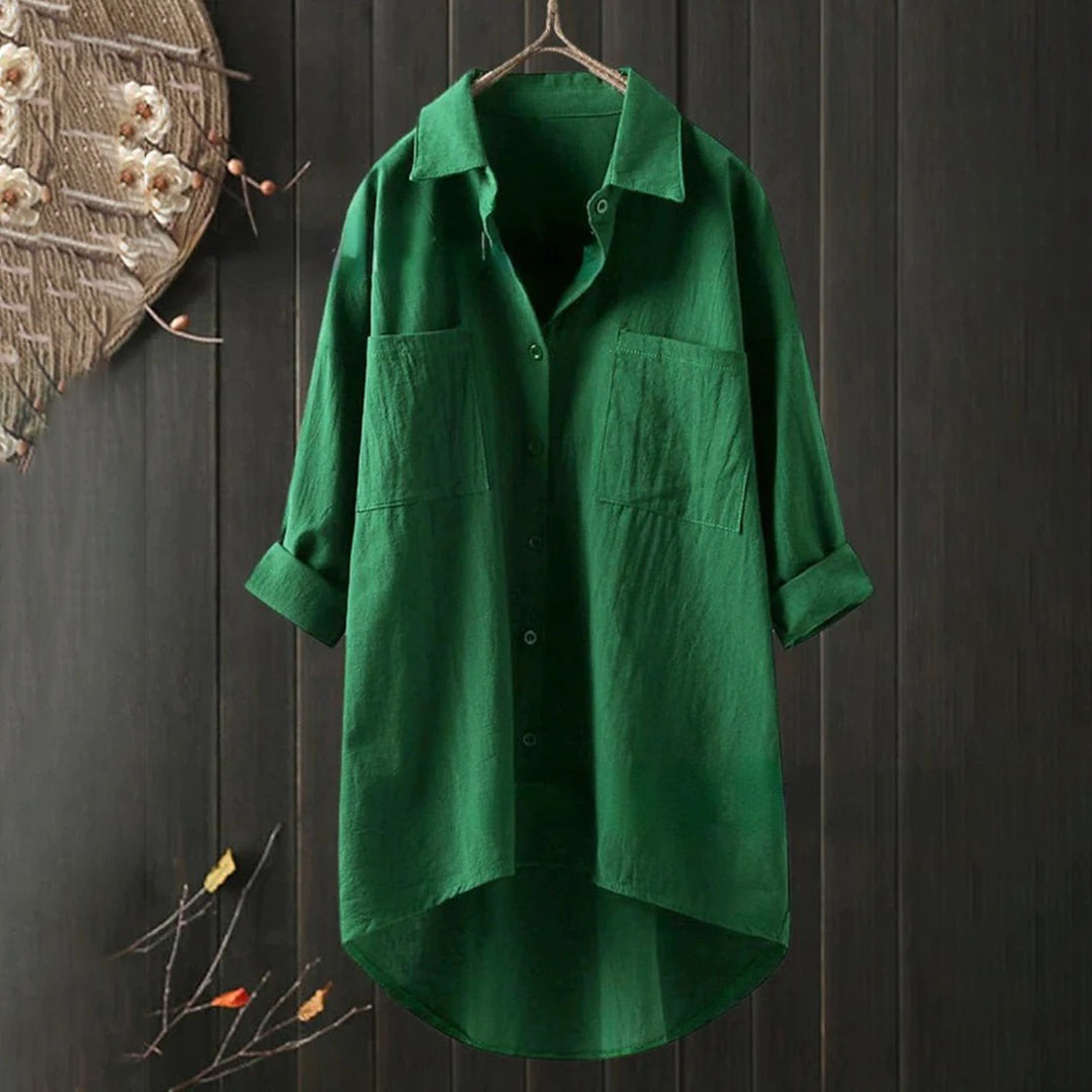 Losvallende Blouse Dames | Oversized Pasvorm & Verlengde Achterkant