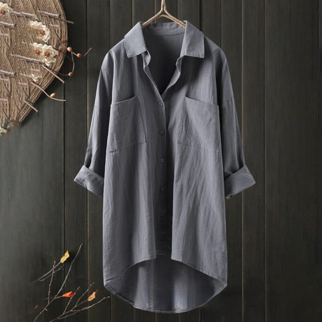 Losvallende Blouse Dames | Oversized Pasvorm & Verlengde Achterkant