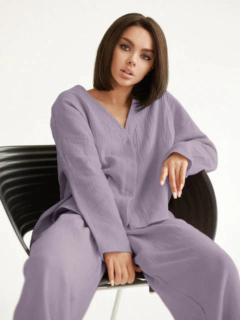 Loungewear-Set Damen aus Hemd und Hose - Dallia 10