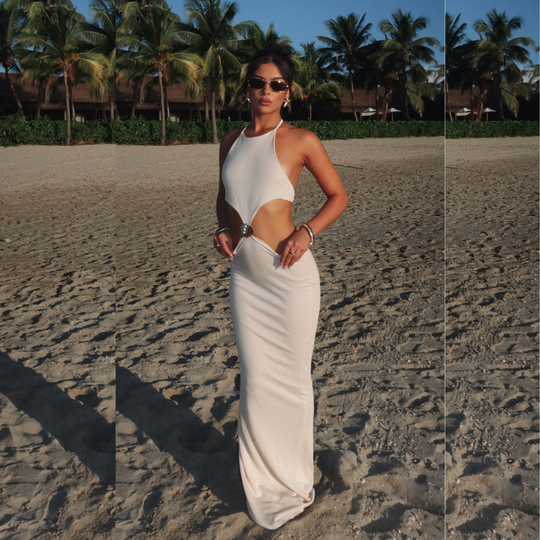 Luftiges Rückenfreies Neckholder-Maxi-Sommerkleid Damen - Sophie 4