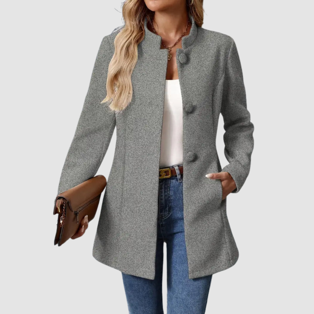 Mantel Damen | Stehkragen & Knopfleiste