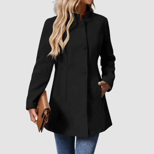 Mantel Damen | Stehkragen & Knopfleiste