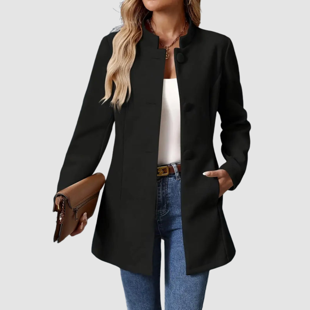 Mantel Damen | Stehkragen & Knopfleiste