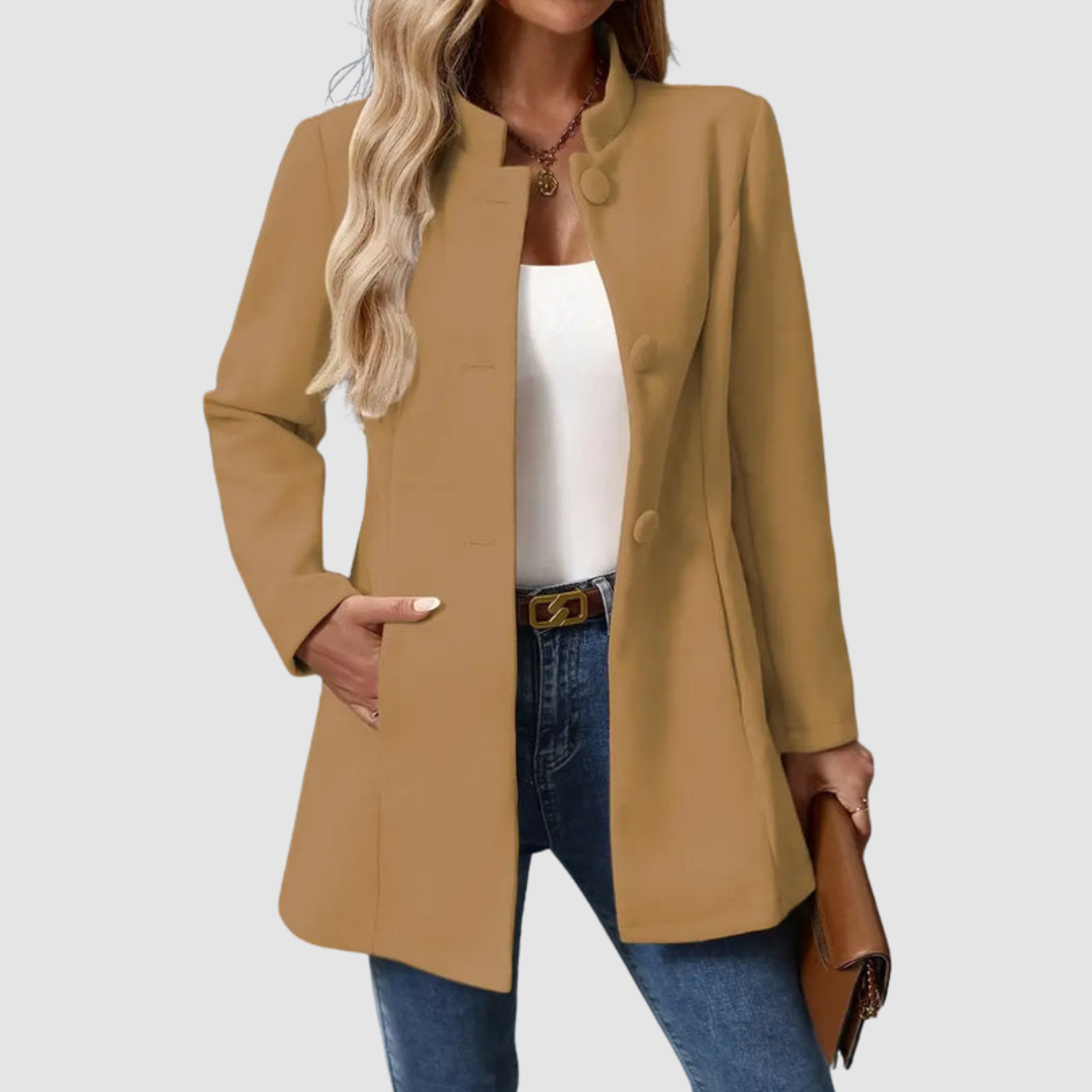Mantel Damen | Stehkragen & Knopfleiste