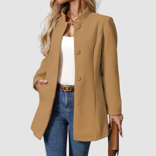 Mantel Damen | Stehkragen & Knopfleiste