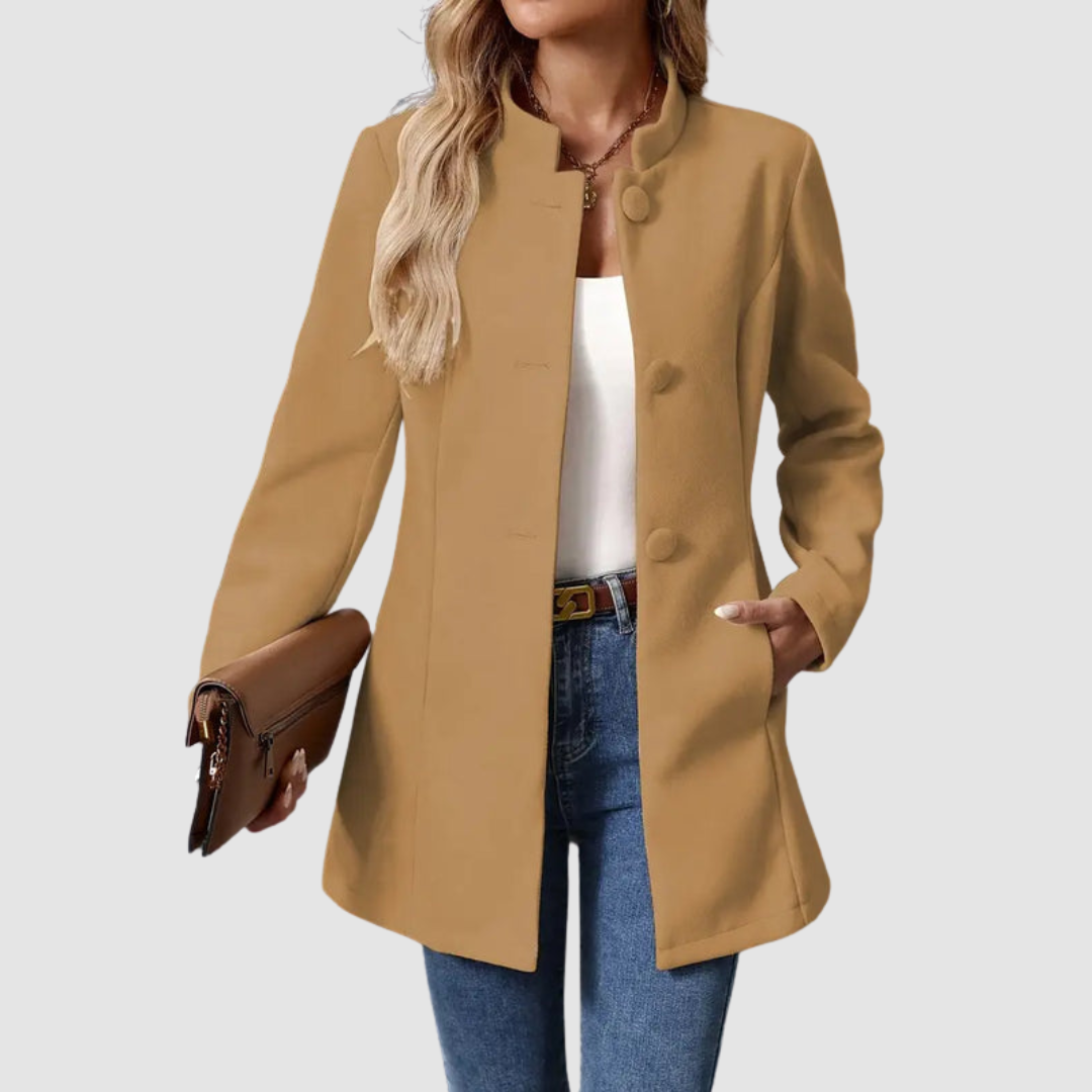 Mantel Damen | Stehkragen & Knopfleiste