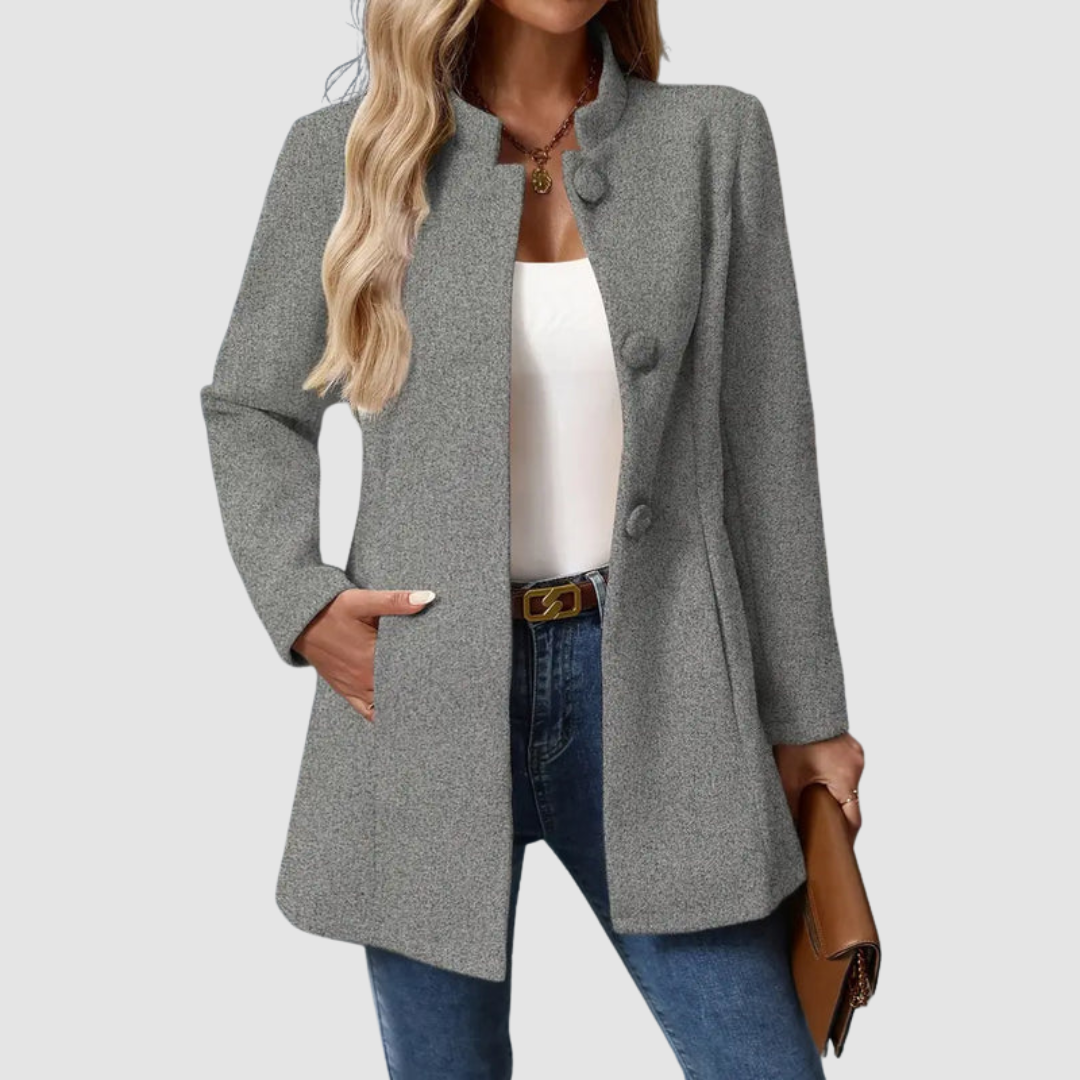 Mantel Damen | Stehkragen & Knopfleiste