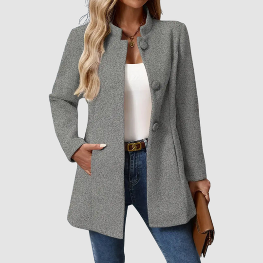 Mantel Damen | Stehkragen & Knopfleiste