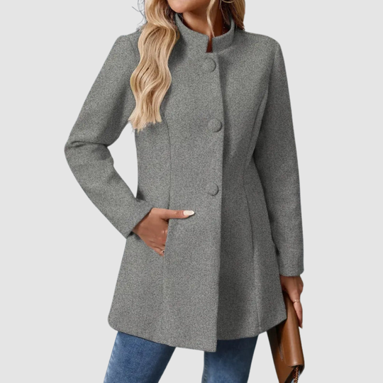 Mantel Damen | Stehkragen & Knopfleiste