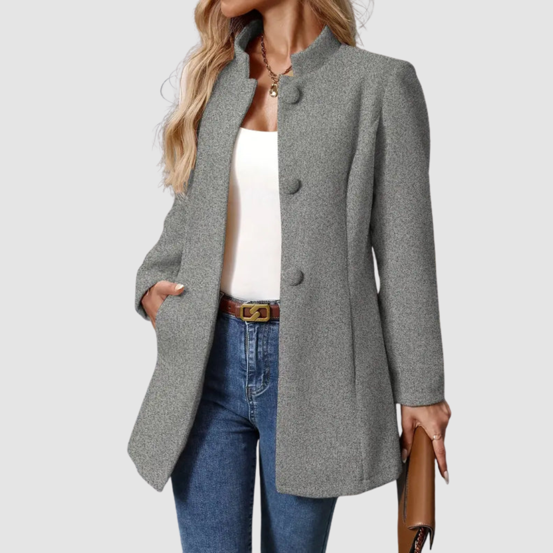 Mantel Damen | Stehkragen & Knopfleiste