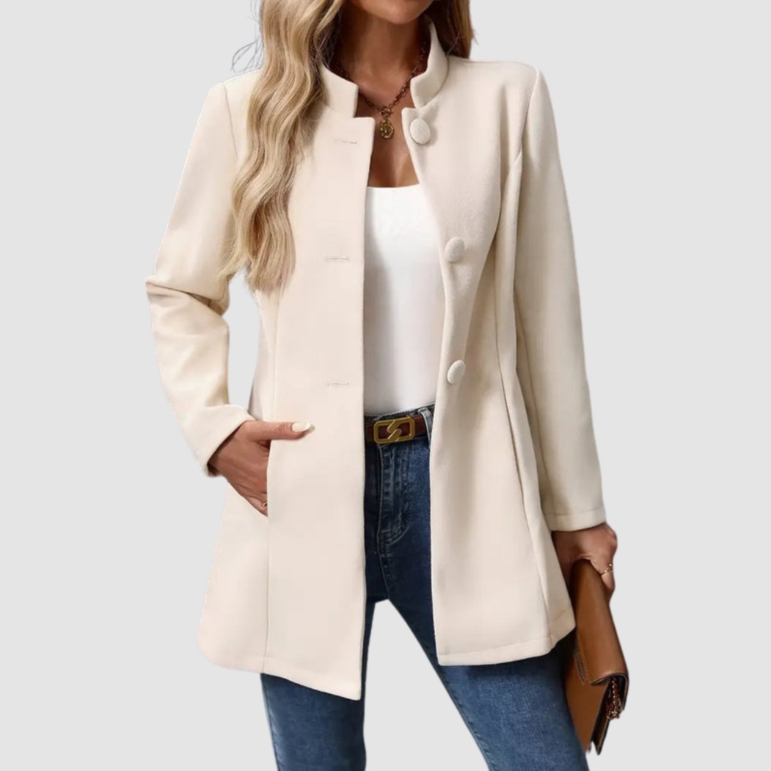 Mantel Damen | Stehkragen & Knopfleiste
