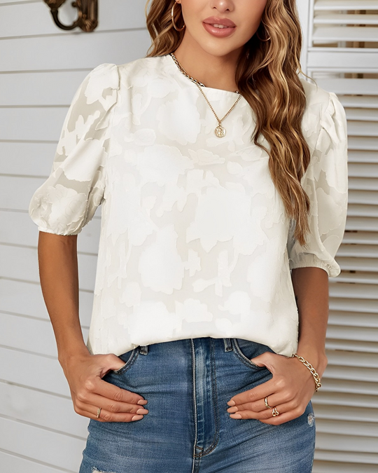 Manuela | Elegante blouse met pofmouwen van chiffon 5