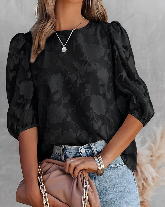 Manuela | Elegante blouse met pofmouwen van chiffon 8