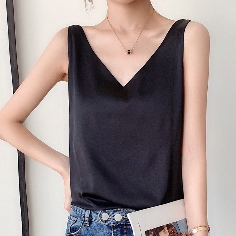 Maria | Elegante zijden tanktop 0
