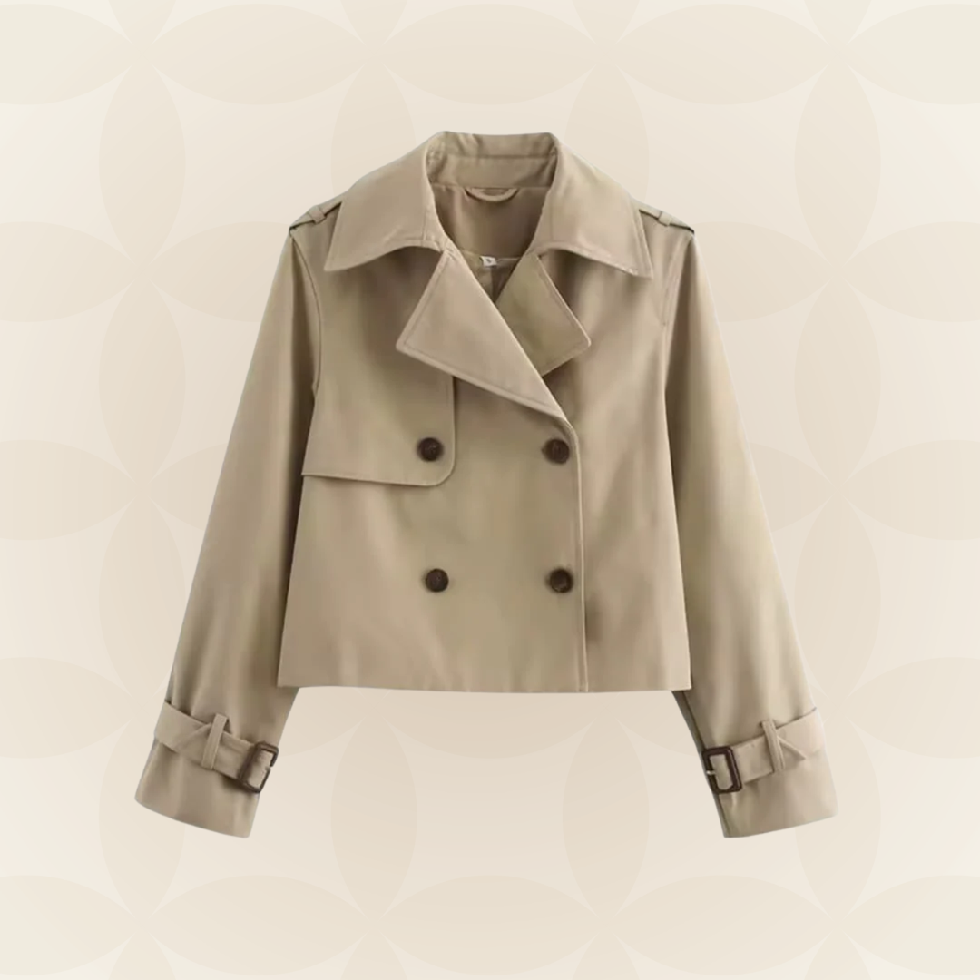 Marianne – Cropped trenchcoat jas met dubbele knopen 0