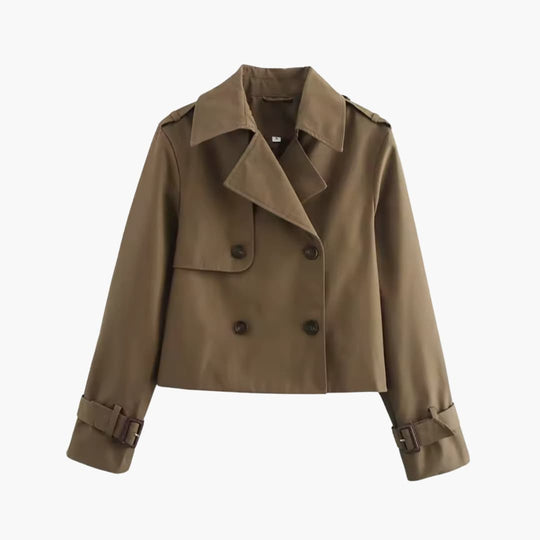 Marianne – Cropped trenchcoat jas met dubbele knopen 2
