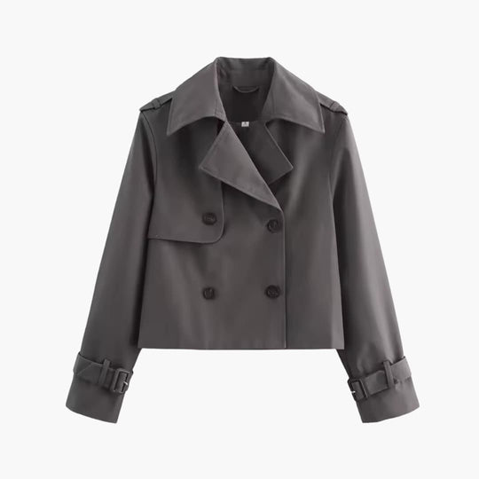 Marianne – Cropped trenchcoat jas met dubbele knopen 4