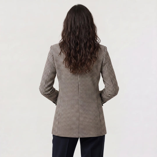 Blazer met houndstooth patroon