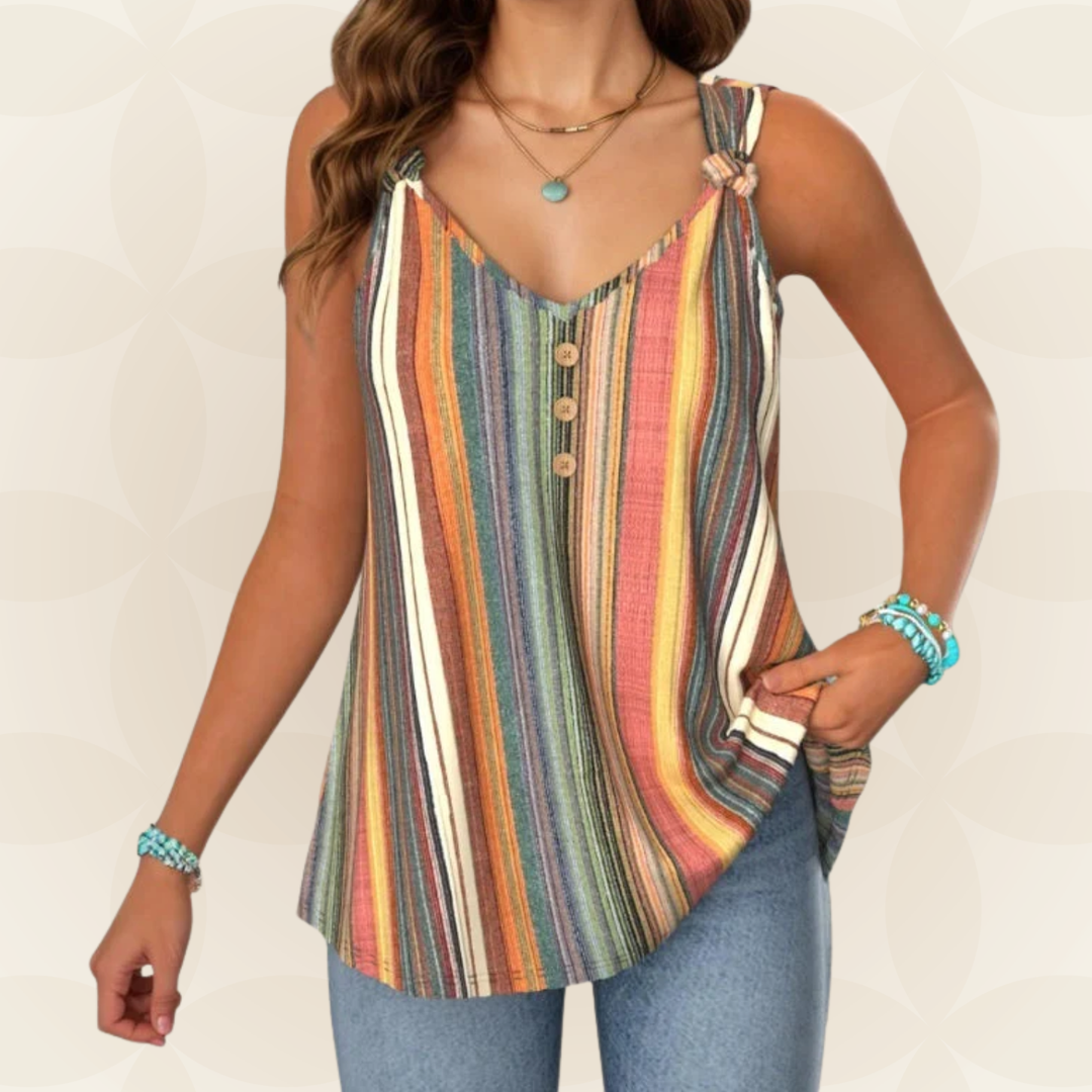 Marloes - Blouse met kleurrijke strepen 0