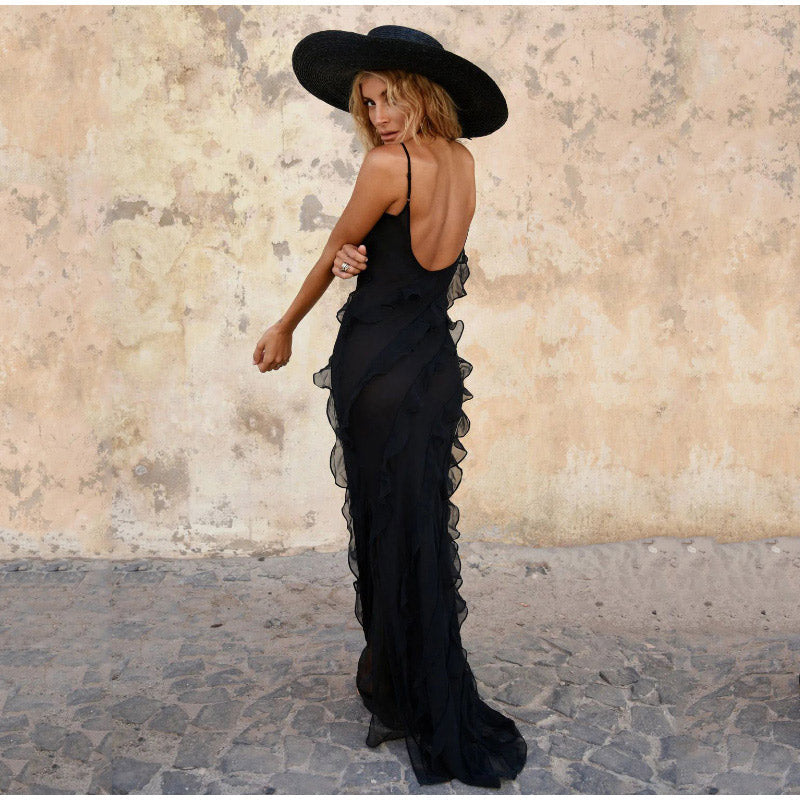 Maxi-Festkleid Damen mit Rüschenlage - Maxine 3