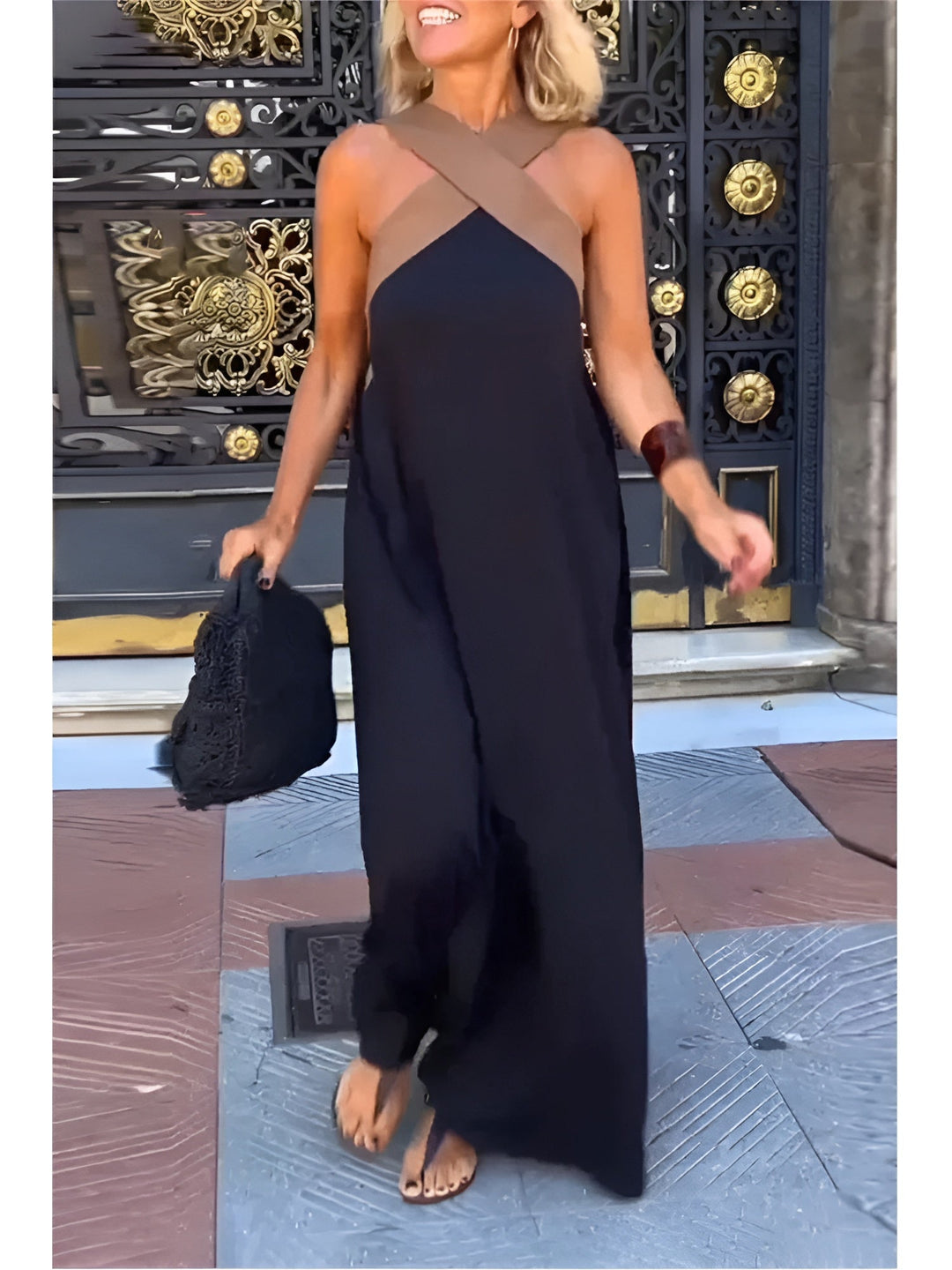 Maxi Jurk Dames | Cross Halter & Elegant Zomerdesign
