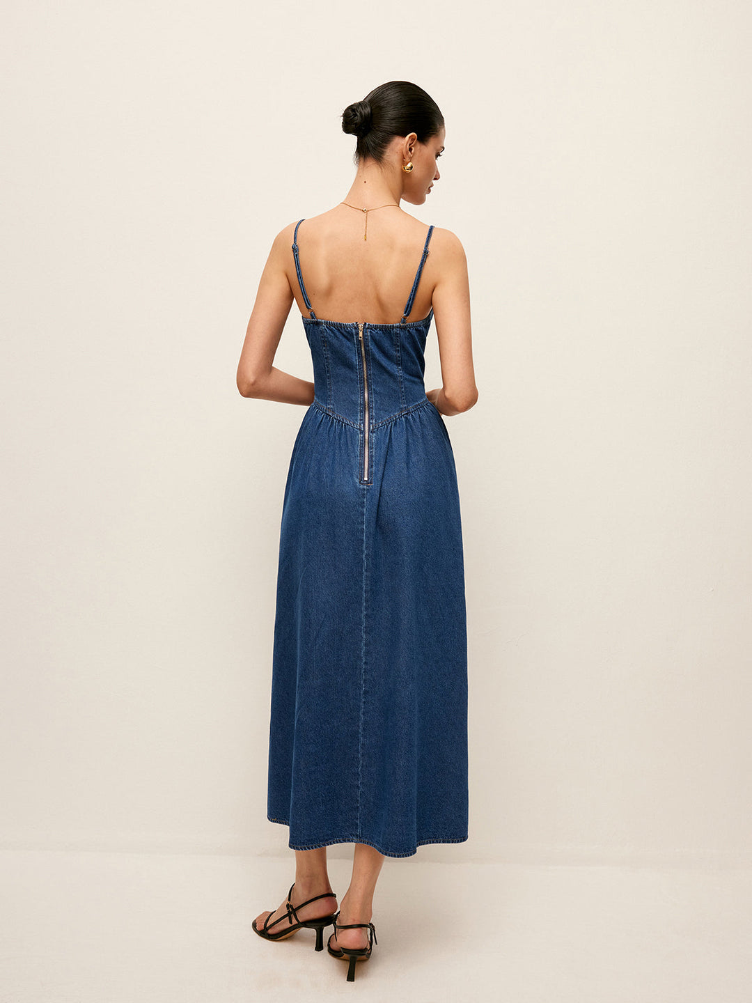 Maxi Jurk Dames | Denim Corset & Vrouwelijk Zomers Silhouet