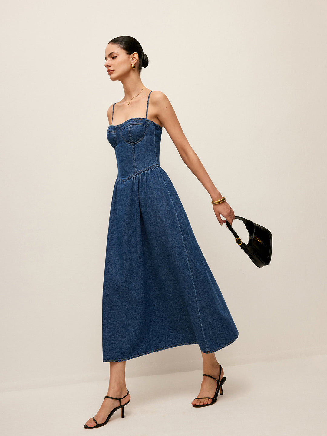 Maxi Jurk Dames | Denim Corset & Vrouwelijk Zomers Silhouet
