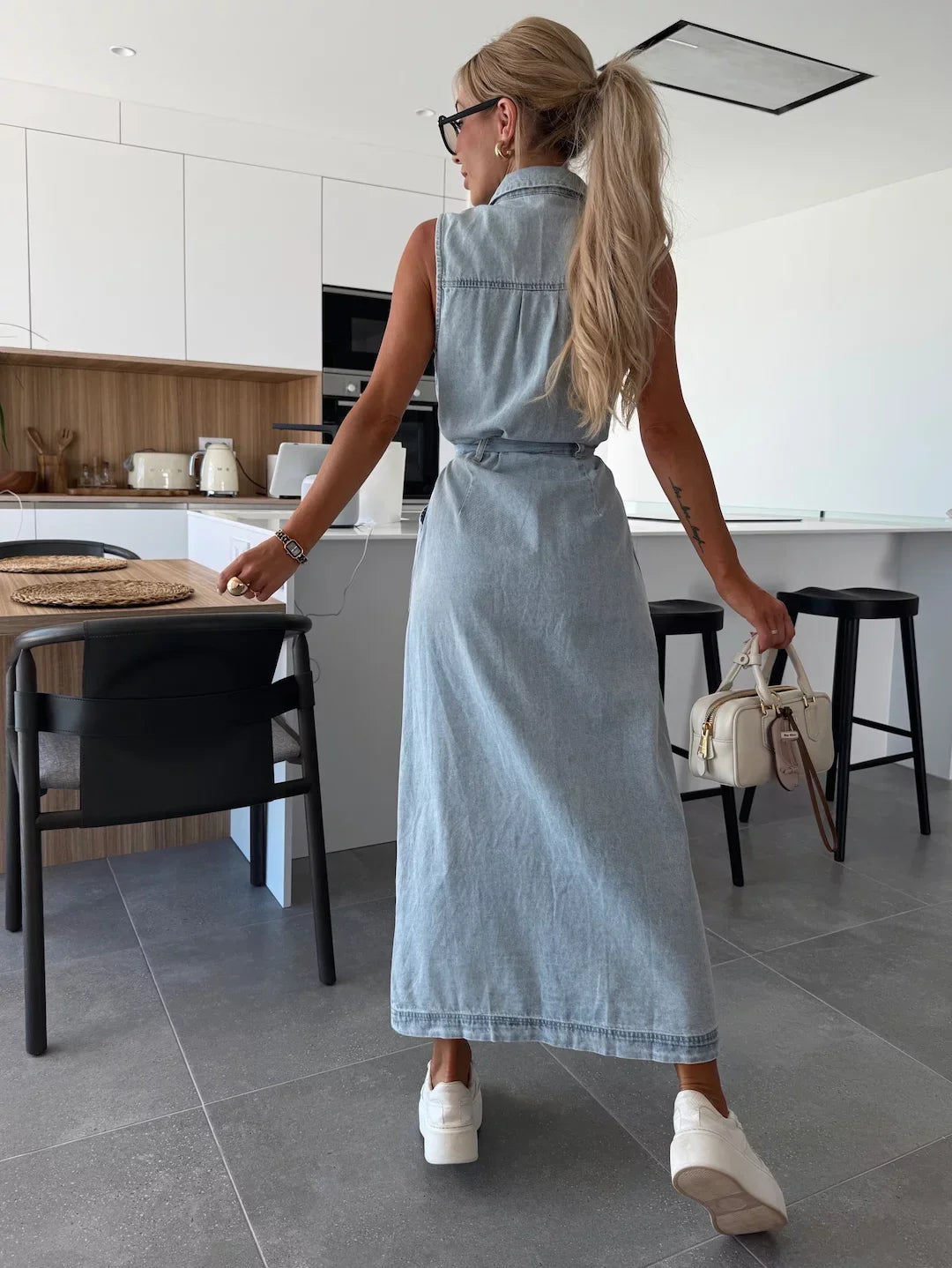 Maxi Jurk Dames | Denim Look & Moeiteloos Stijlvol