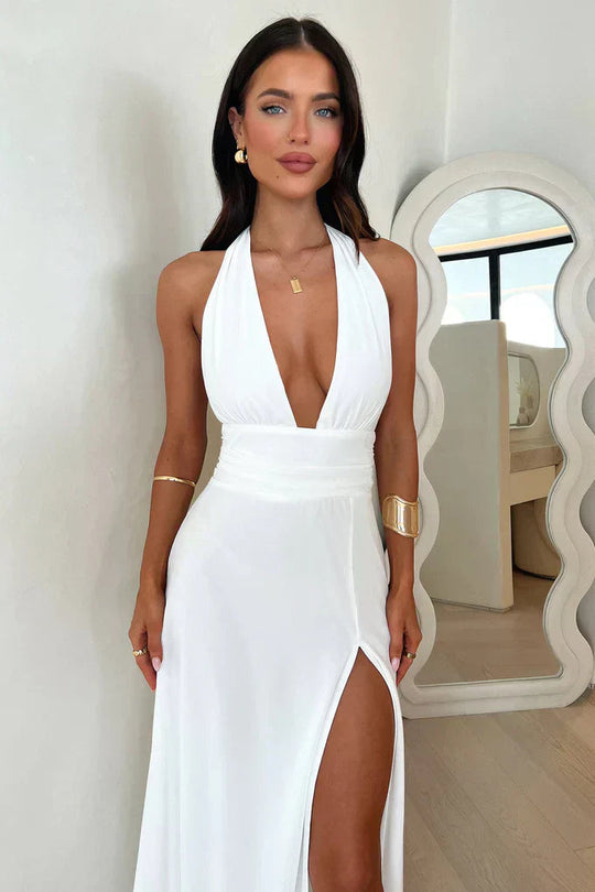 Maxi Jurk Dames | Diepe V-Hals