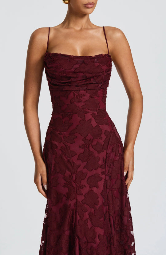 Maxi Jurk Dames | Elegante A-lijn met Bloemendetails