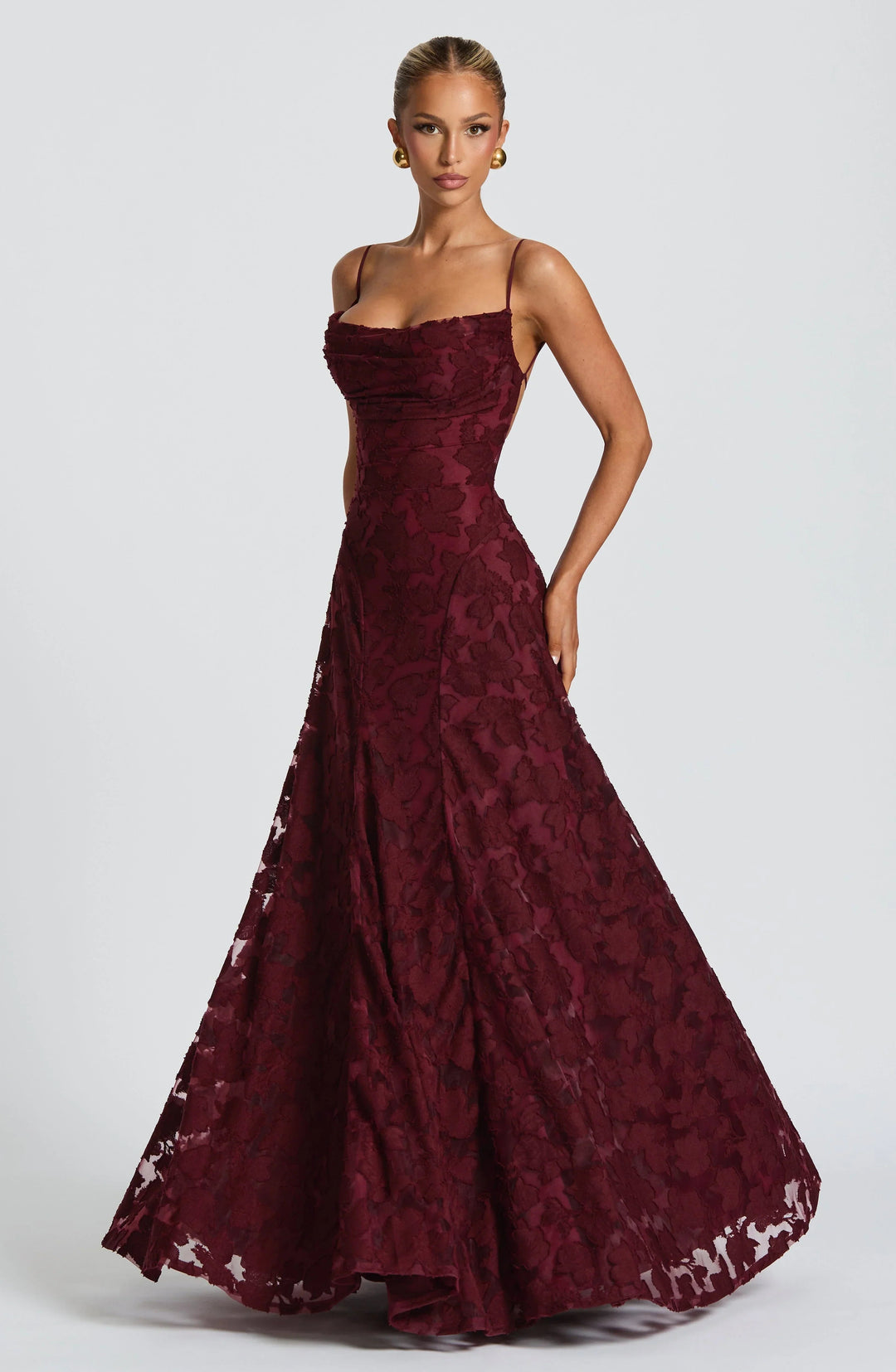 Maxi Jurk Dames | Elegante A-lijn met Bloemendetails