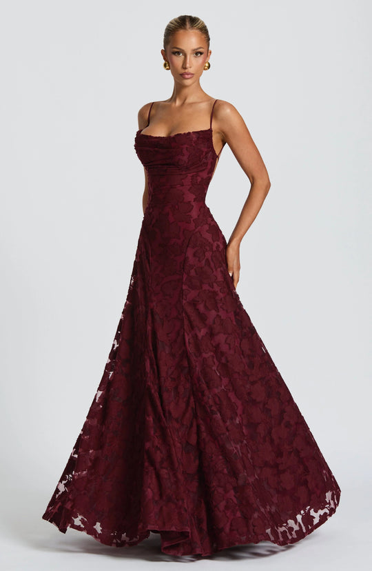Maxi Jurk Dames | Elegante A-lijn met Bloemendetails