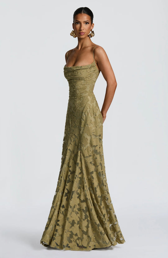 Maxi Jurk Dames | Elegante A-lijn met Bloemendetails