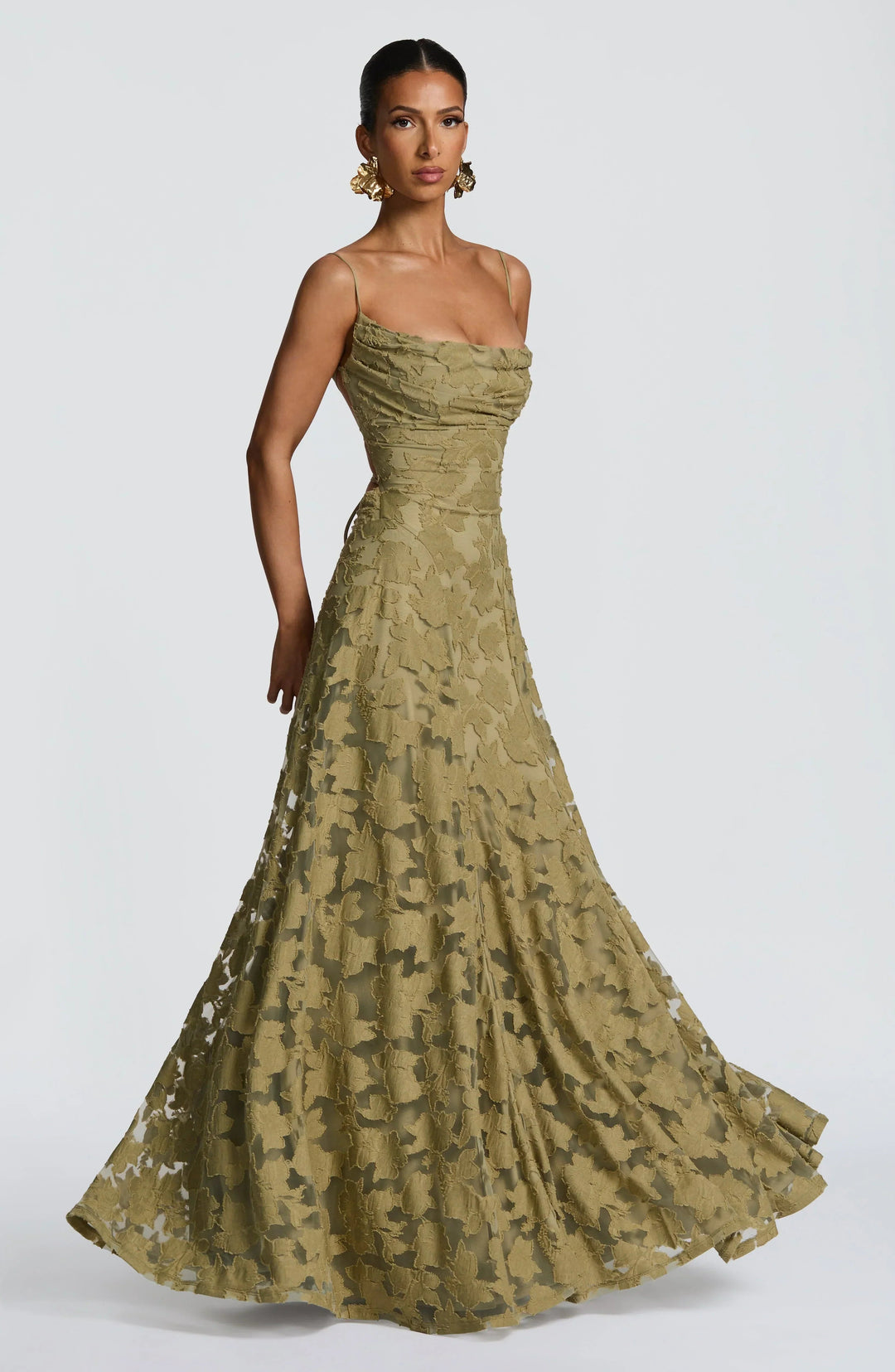 Maxi Jurk Dames | Elegante A-lijn met Bloemendetails
