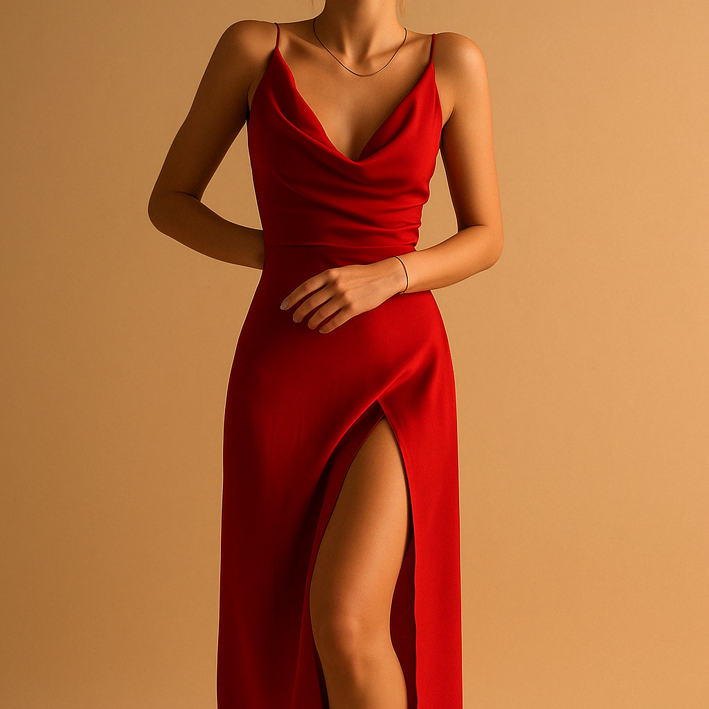 Maxi Jurk Dames | Elegante V-hals & Slanke Splitrok