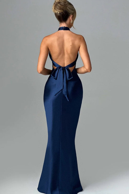 Maxi Jurk Dames | Gedraaide Halternek & Figuurvormend Silhouet