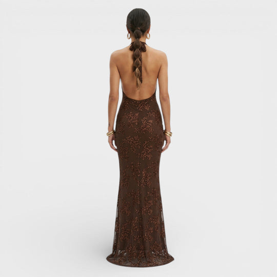 Maxi Jurk Dames | Glinsterende Bloemenprint