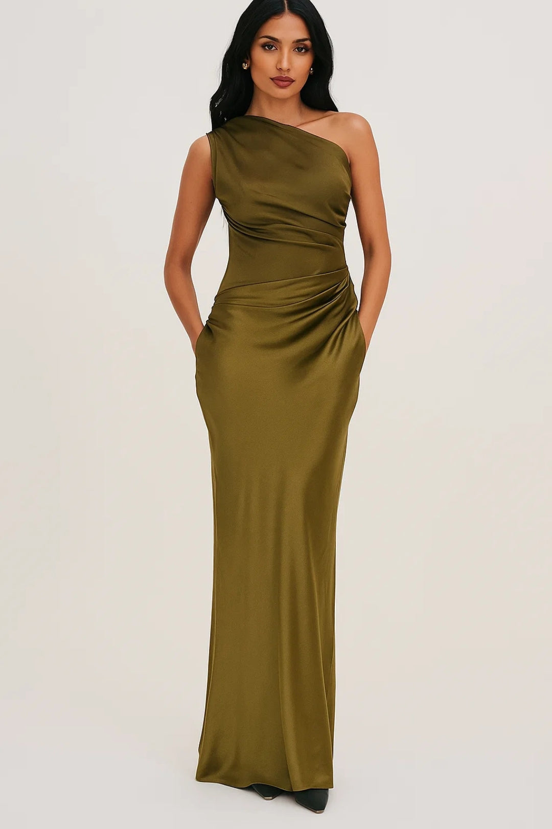Maxi Jurk Dames | One-Shoulder & Figuuraccentuerende Taille