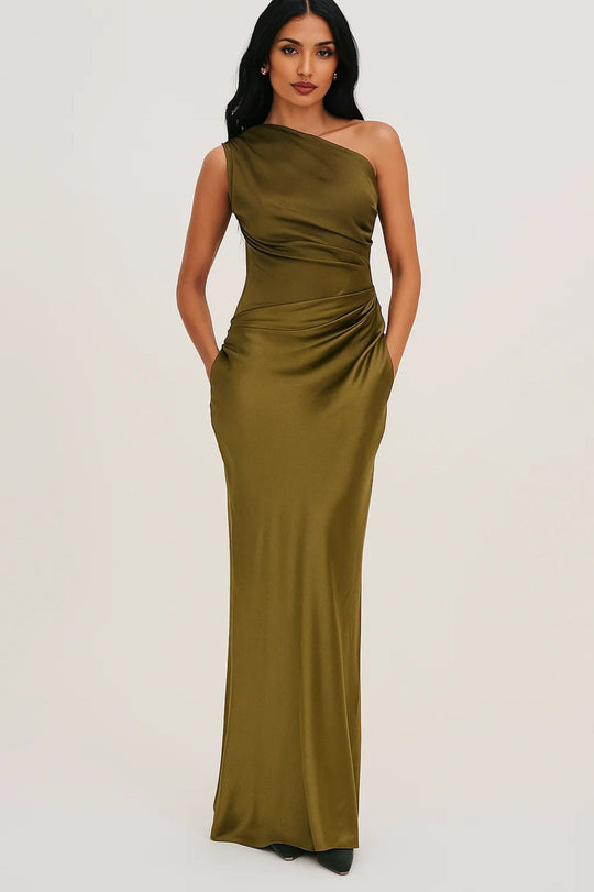 Maxi Jurk Dames | One-Shoulder & Figuuraccentuerende Taille